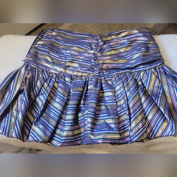 ZARA Limited Edition STRIPED MINI SKIRT Sz Large - Picture 8 of 9